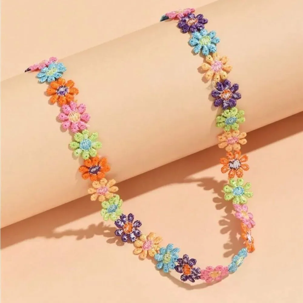 Floral Multicolor Choker Necklace A1279